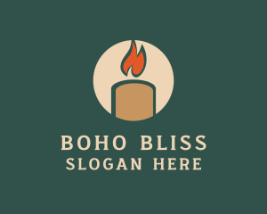 Boho Candle Flame logo design