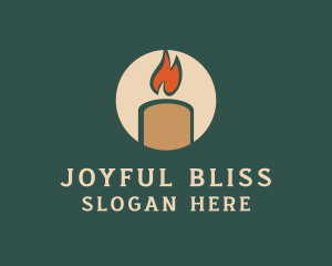 Boho Candle Flame logo design