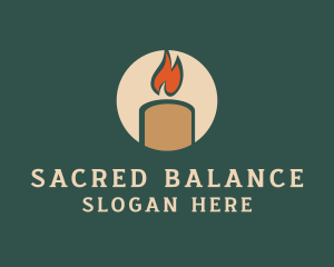 Boho Candle Flame logo design