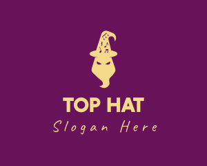 Musical Note Wizard Hat logo design