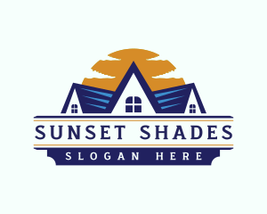 Sunset House Roofing logo design