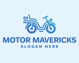 Blue Cool Motorcycle logo design