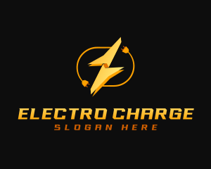 Electrician Lightning Bolt logo design