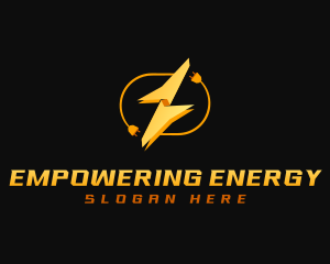 Electrician Lightning Bolt logo design