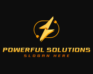 Electrician Lightning Bolt logo design