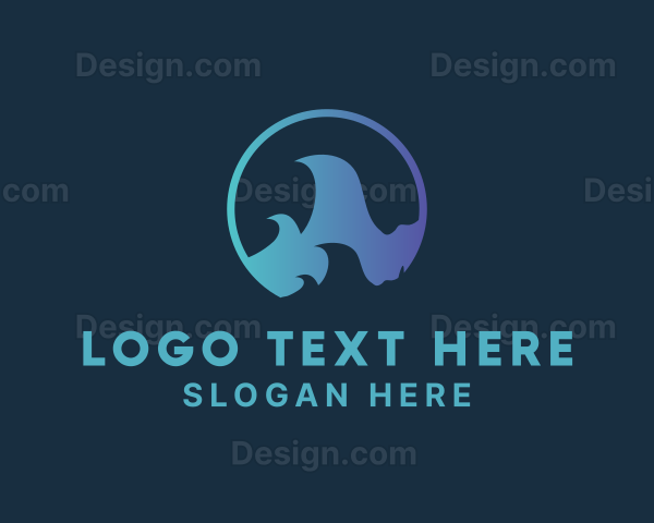 Ocean Surfing Wave Logo