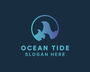 Ocean Surfing Wave logo