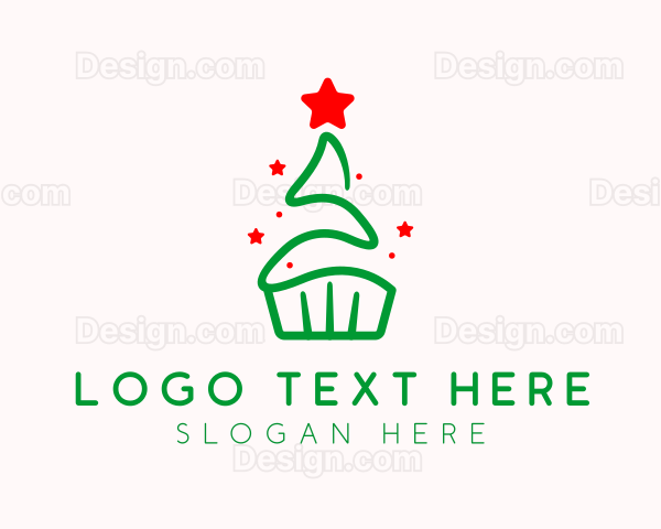 Christmas Tree Cupcake Logo