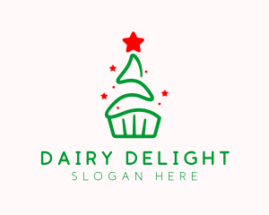 Christmas Tree Cupcake logo design