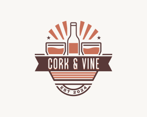 Liquor Bottle Bar logo design