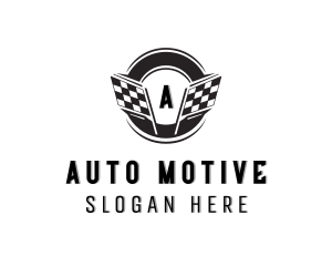 Car Dealer Racing Flag logo design