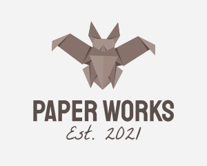 Paper Bat Origami  logo design