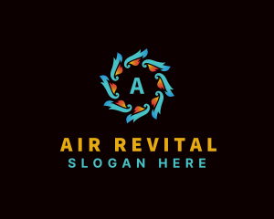 HVAC Heating Cooling Motion logo design