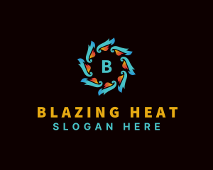 HVAC Heating Cooling Motion logo design