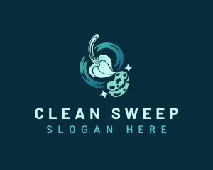 Cleaning Sanitation Mop logo design