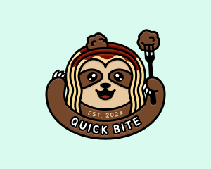 Sloth Meatball Pasta logo design