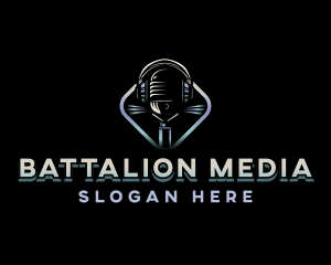 Podcast Media Microphone logo design