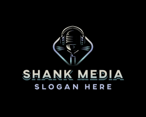 Podcast Media Microphone logo design