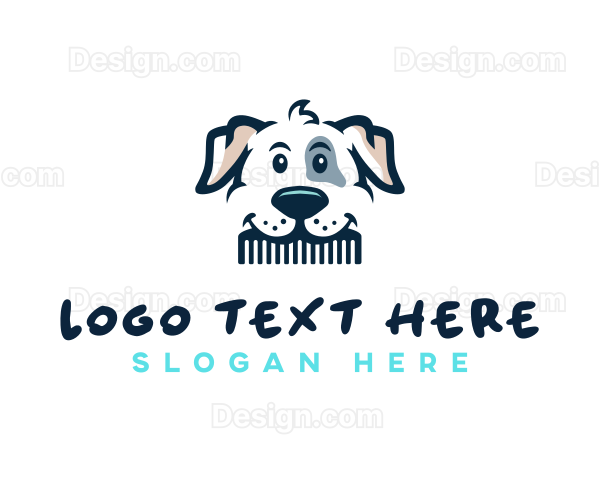 Cute Pet Grooming Logo