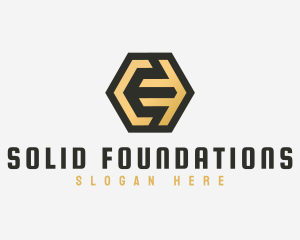 Letter E Golden Finance Logo