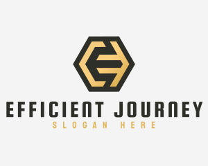 Letter E Golden Finance logo design