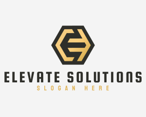 Letter E Golden Finance logo design