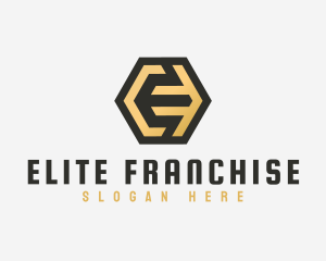 Letter E Golden Finance logo design