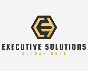 Letter E Golden Finance logo design