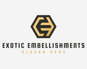 Letter E Golden Finance logo design