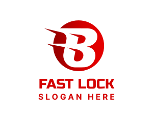 Red Fast Letter B logo design