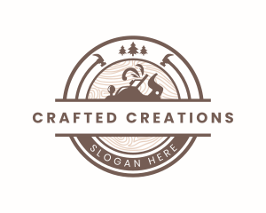 Rustic Wood Planer Carpentry logo design