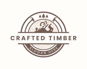 Rustic Wood Planer Carpentry logo design