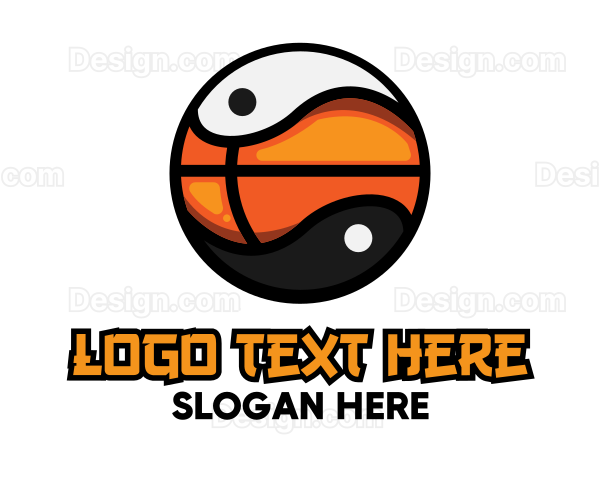 Basketball Yin Yang Logo