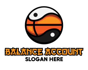 Basketball Yin Yang logo design