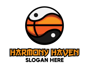 Basketball Yin Yang logo