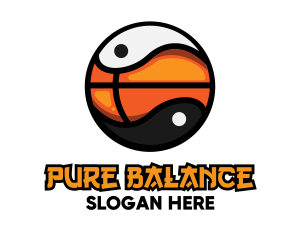 Basketball Yin Yang logo design