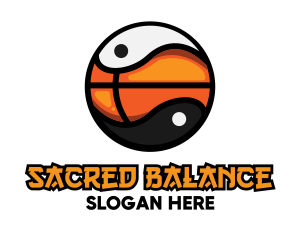 Basketball Yin Yang logo design