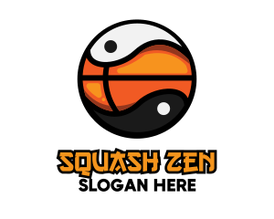 Basketball Yin Yang logo design