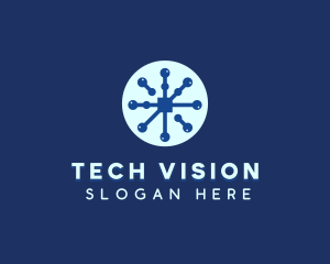 Tech Virus Circle logo design