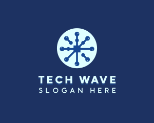 Tech Virus Circle logo design