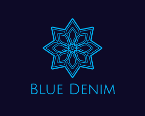 Blue Winter Snowflake logo design