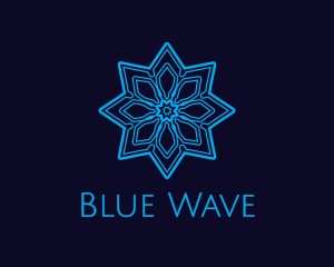 Blue Winter Snowflake logo design