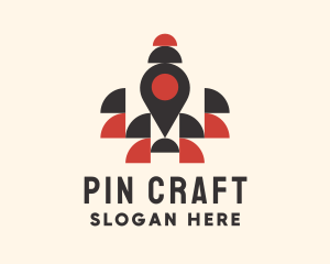 Spliced Location Pin logo design