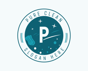 Cleaning Sponge Badge logo design