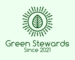 Green Sun Leaf logo design