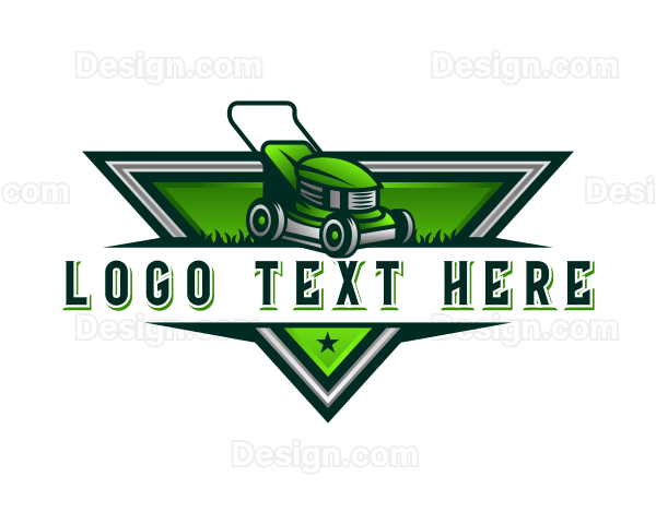 Grass Lawn Mower Logo