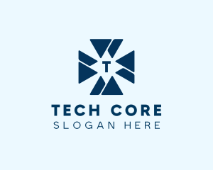 Geometric Triangle Cross logo design