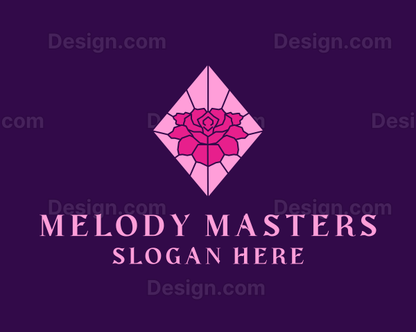 Pink Rose Stained Glass Logo