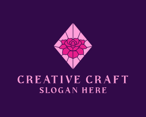 Pink Rose Stained Glass Logo