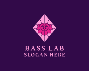 Pink Rose Stained Glass logo design